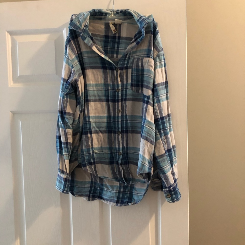 Blue Plaid Button Up Shirt